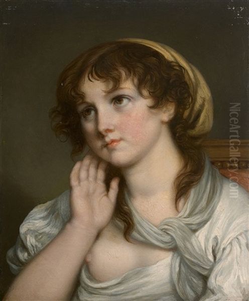 Jeune Fille En Buste Oil Painting by Jean Baptiste Greuze