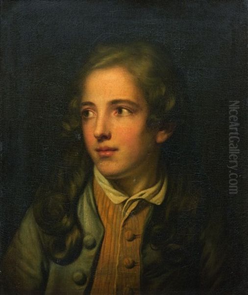 Jeune Homme En Buste Oil Painting by Jean Baptiste Greuze