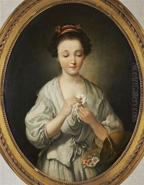 La Jeune Fille A La Marguerite Oil Painting by Jean Baptiste Greuze