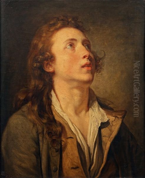 Figure De Jeune Homme Oil Painting by Jean Baptiste Greuze