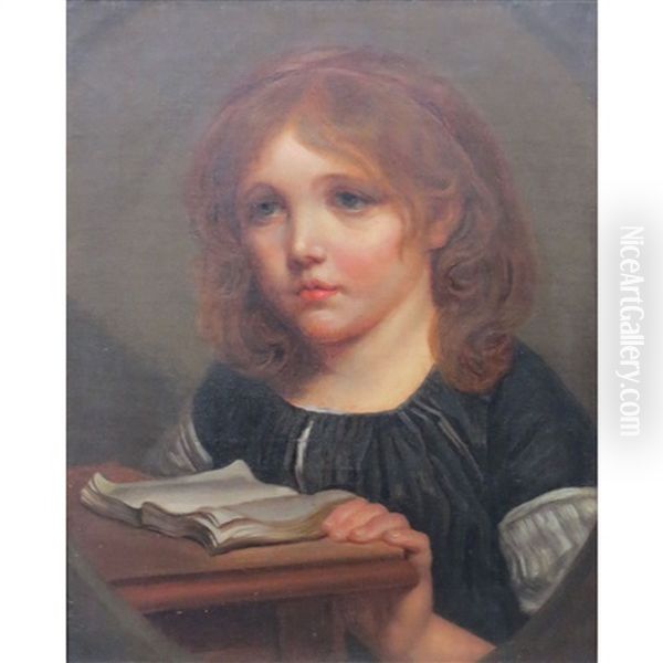 Girl Reading A Book Oil Painting by Jean Baptiste Greuze