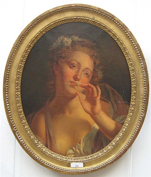 Portret Van Een Jonge Vrouw Oil Painting by Jean Baptiste Greuze