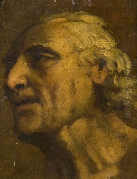 Tete D'homme (study) Oil Painting by Jean Baptiste Greuze