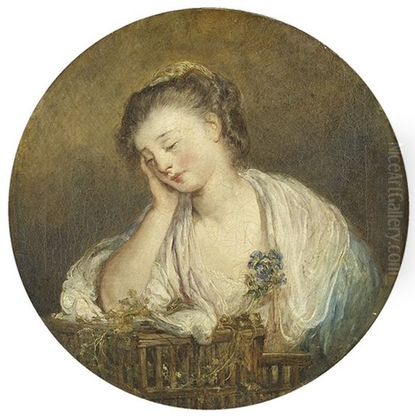 Lost Innocence (+ Portrait Of A Young Girl, Irgr; Pair) Oil Painting by Jean Baptiste Greuze