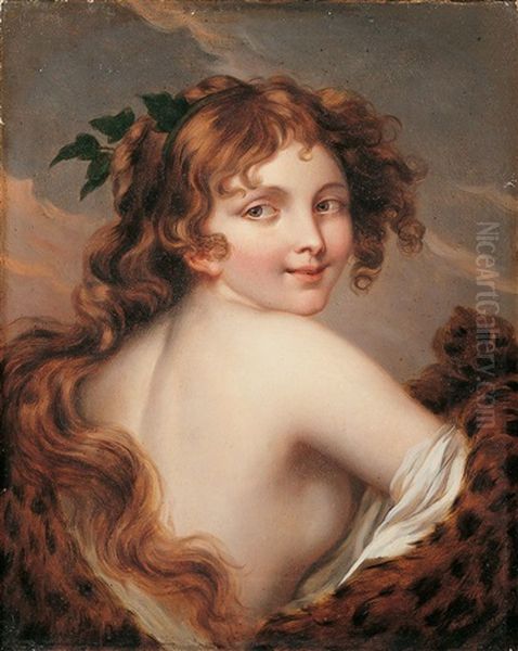 Jugendliche Bacchantin Oil Painting by Jean Baptiste Greuze