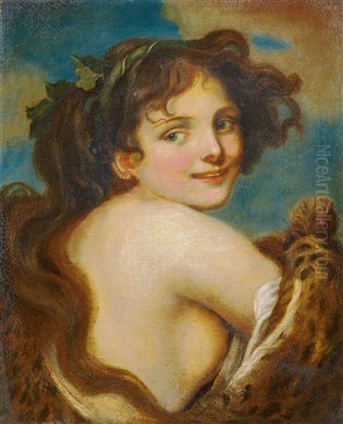 Jugendliche Bacchantin Oil Painting by Jean Baptiste Greuze