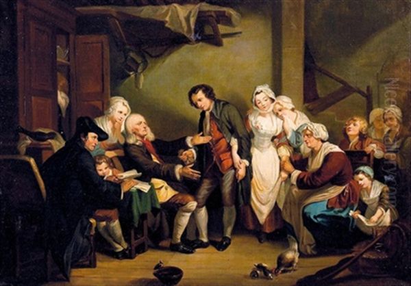 Der Ehevertrag Oil Painting by Jean Baptiste Greuze