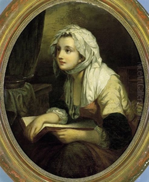 Lesendes Madchen Oil Painting by Jean Baptiste Greuze