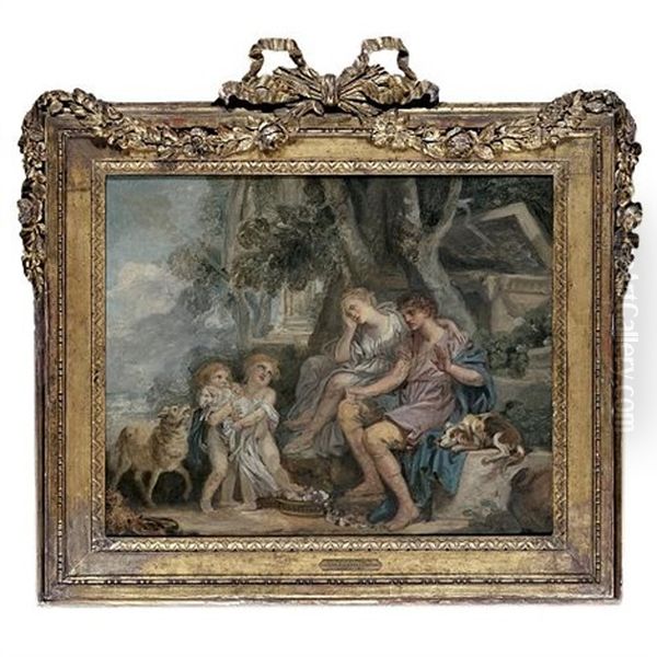 Un Premier Chagrin Oil Painting by Jean Baptiste Greuze