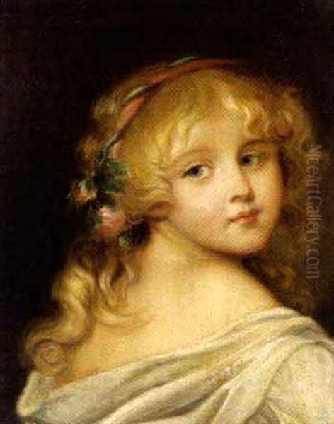 Bildnis Eines Jungen Madchens (wiederholung Nach Dem Bildnis In Der Gemaldegalerie Der Bildenden Kunste In Wien) Oil Painting by Jean Baptiste Greuze