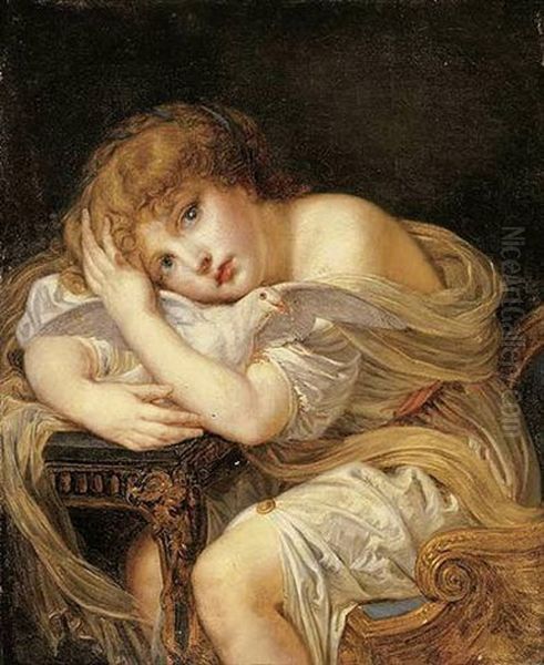 La Jeune Fille A La Colombe Oil Painting by Jean Baptiste Greuze