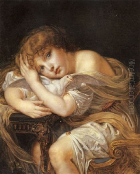 La Jeune Fille A La Colombe Oil Painting by Jean Baptiste Greuze