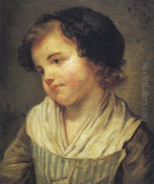 Portrait De Jeune Enfant Oil Painting by Jean Baptiste Greuze