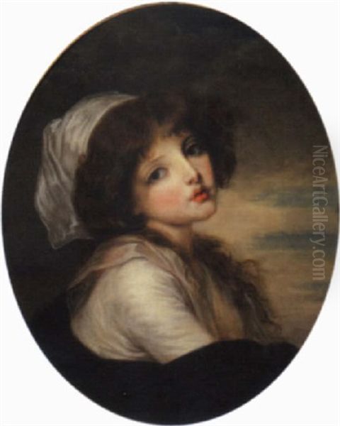 Ritratto Di Fanciulla In Abito E Cuffia Bianca Oil Painting by Jean Baptiste Greuze