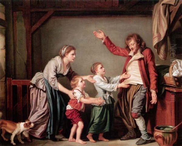 L'ivrogne Chez Lui Oil Painting by Jean Baptiste Greuze