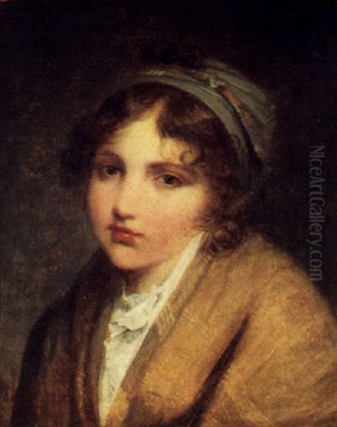 Bildnis Eines Madchens In Gelbem Kleid Oil Painting by Jean Baptiste Greuze