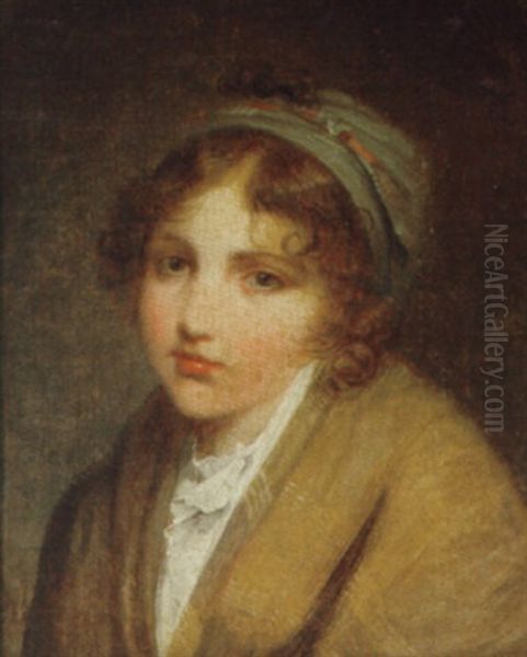 Bildnis Eines Madchens In Gelbem Kleid Oil Painting by Jean Baptiste Greuze