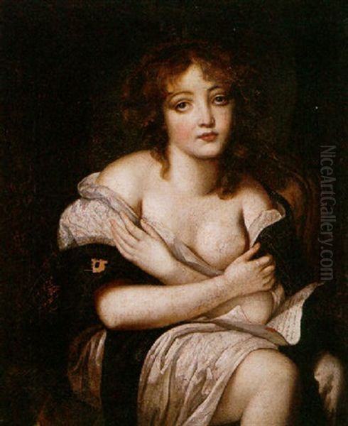 A Young Girl With A Letter Oil Painting by Jean Baptiste Greuze