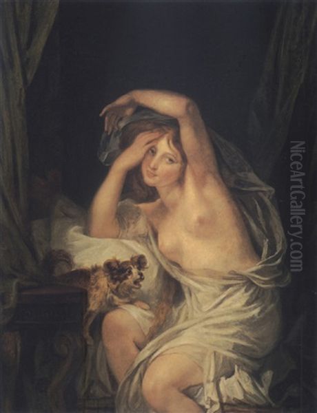 Arising From Bed (le Reveil) Oil Painting by Jean Baptiste Greuze