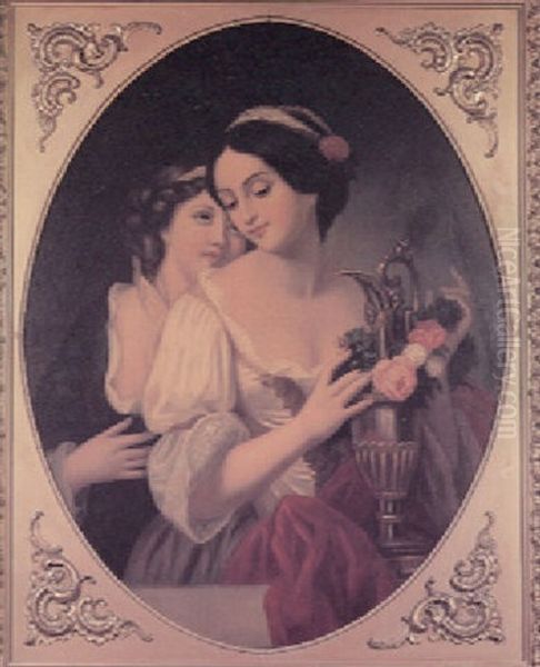 Le Deux Amies Oil Painting by Jean Baptiste Greuze