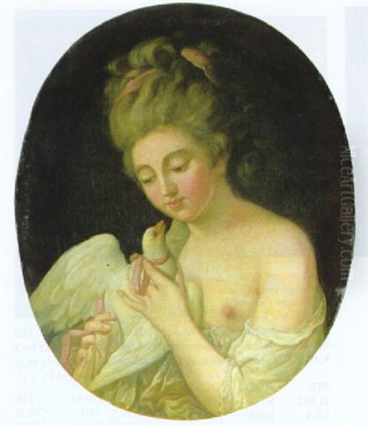 Madchen Mit Taube Oil Painting by Jean Baptiste Greuze