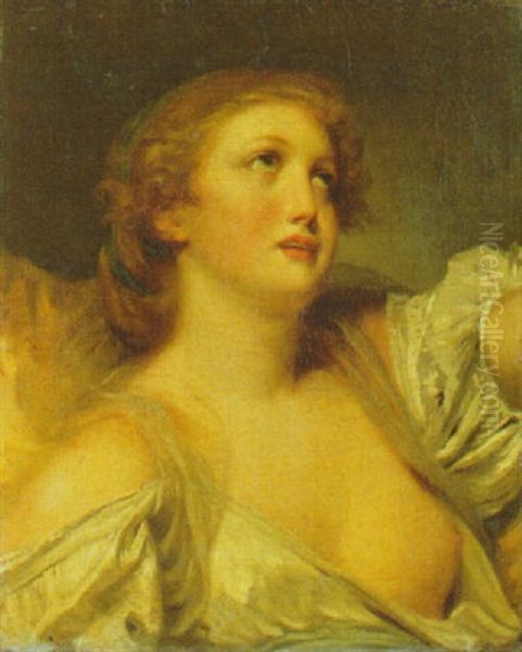 A Girl En Deshabille Oil Painting by Jean Baptiste Greuze