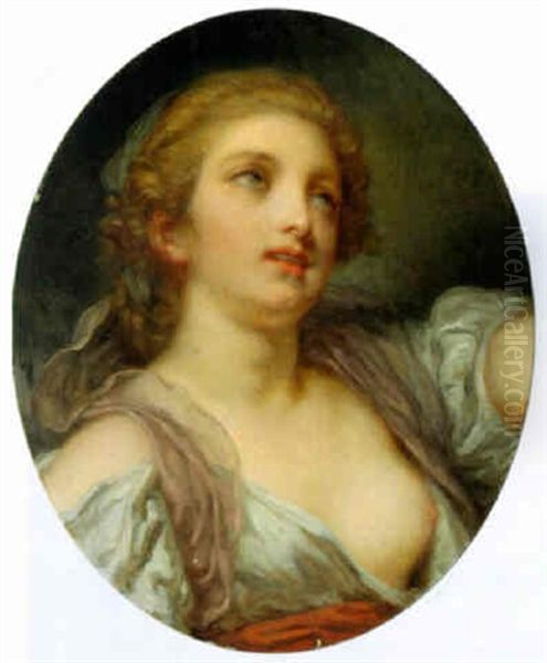 Bildnis Einer Jugnen Frau Oil Painting by Jean Baptiste Greuze