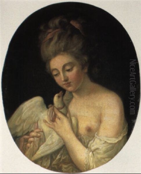 Madchen Mit Taube Oil Painting by Jean Baptiste Greuze