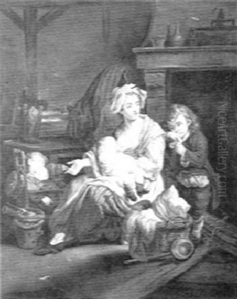 Maternity Oil Painting by Jean Baptiste Greuze