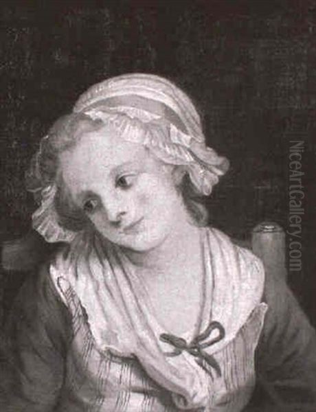 Halbportrait Nach Links (junge Frau...) Oil Painting by Jean Baptiste Greuze