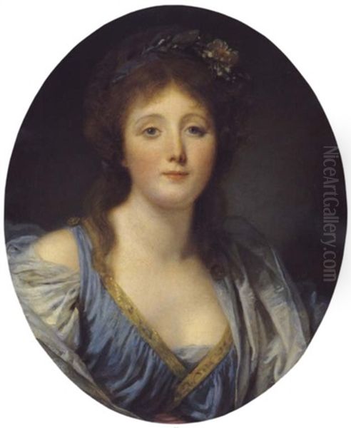 Portrait De Madame De Viette Oil Painting by Jean Baptiste Greuze