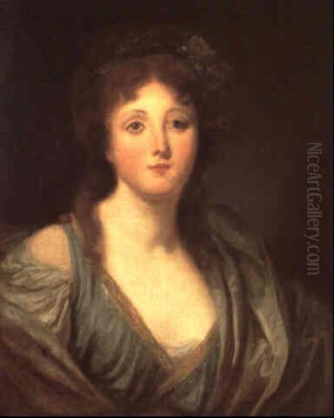 Sketch For A Portrait Of Madame De Viette Oil Painting by Jean Baptiste Greuze