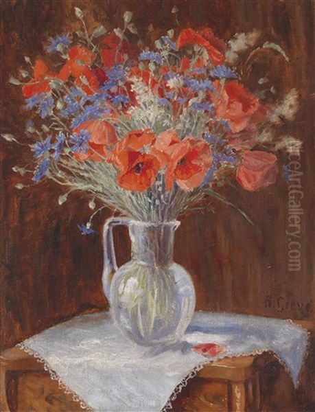 Mohnblumen In Vase Oil Painting by Hedwig Greve