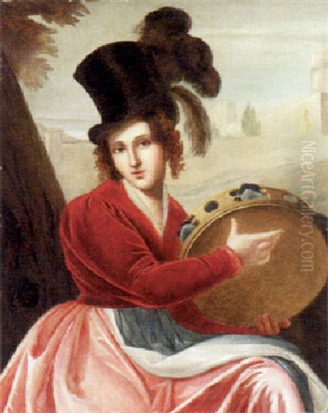 Portrait Of Marie Garcia Malibran Oil Painting by Pierre-Louis (Henri) Grevedon