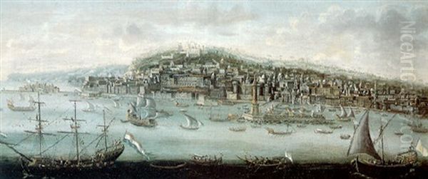 A View Of Naples Oil Painting by Jan van Grevenbroeck the Younger