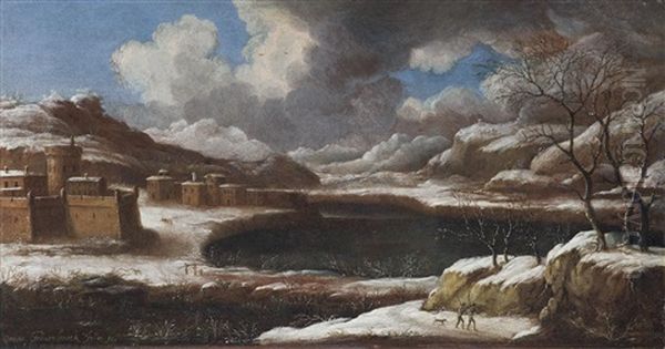 Winterlandschaft Oil Painting by Orazio Grevenbroeck