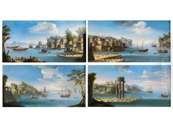 Ohne Titel (set Of 4) Oil Painting by Orazio Grevenbroeck