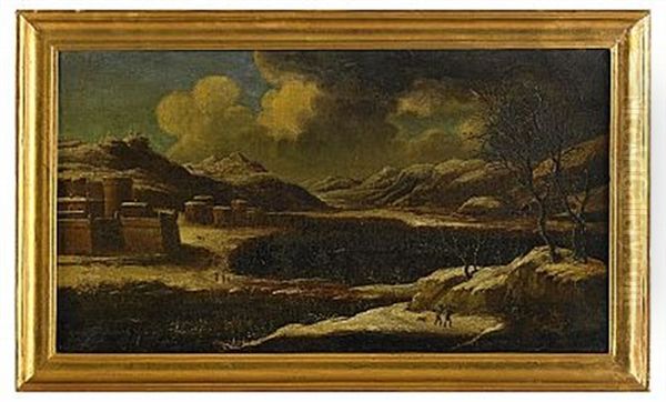 Vinterlandskap Oil Painting by Orazio Grevenbroeck