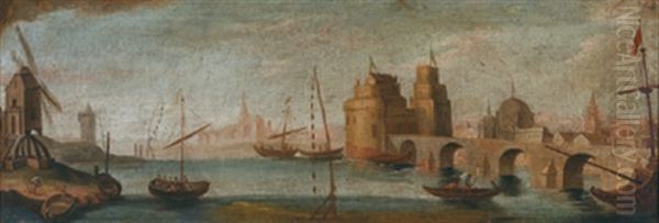 Sudlicher Seehafen Oil Painting by Orazio Grevenbroeck