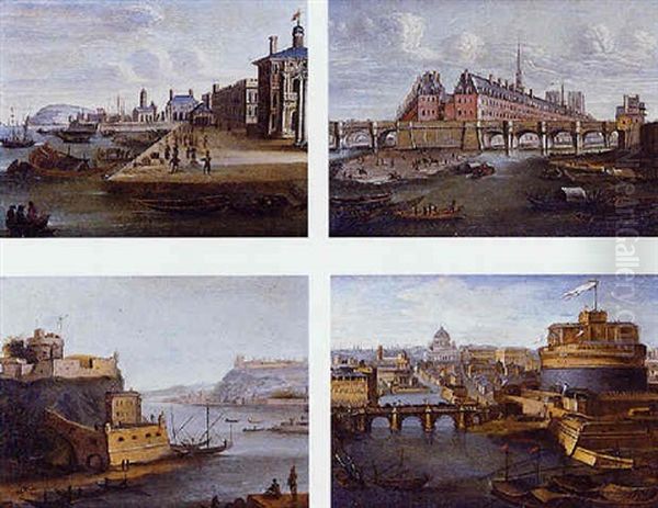 Le Quai Des Esclavons Oil Painting by Orazio Grevenbroeck