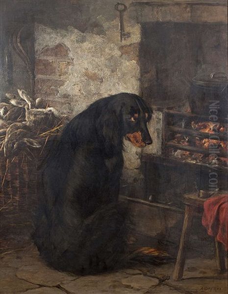 A Faithful Companion Oil Painting by Alfred Grey