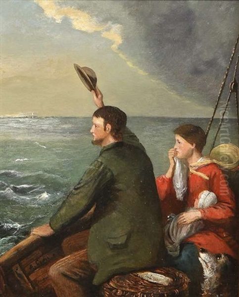 The Emigrants Last Farewell Oil Painting by Alfred Grey