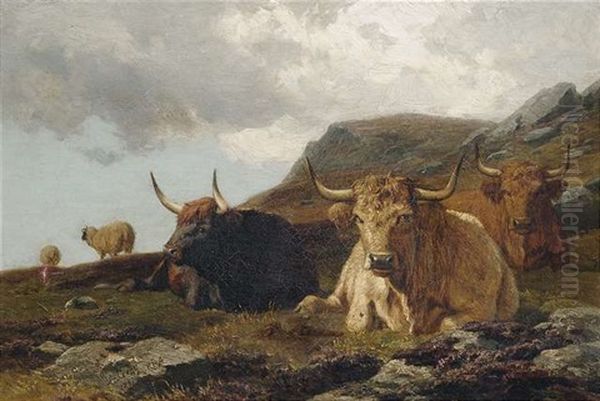 Hochlandrinder Oil Painting by Alfred Grey