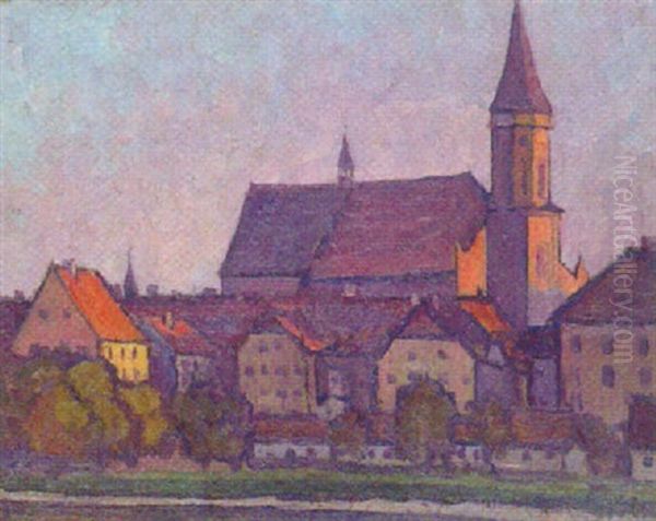 Ansicht Von Regensburg Oil Painting by Ludwig Grieb