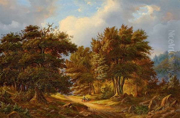 Rast Im Wald Oil Painting by Eduard Grieben