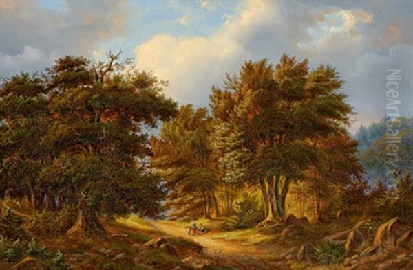 Rast Im Wald Oil Painting by Eduard Grieben