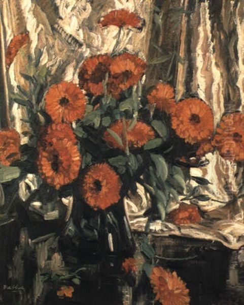 French Marigolds Oil Painting by Walter Graham Grieve