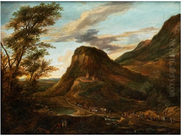 Landschaft Mit Reisenden by Jan Griffier the Elder