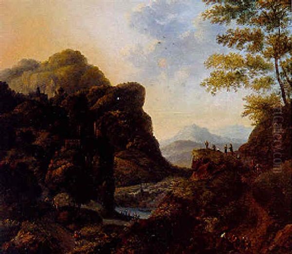 Vue De La Vallee Du Rhin Oil Painting by Jan Griffier the Elder