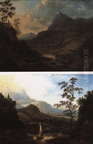 Vues De La Valle Du Rhin Oil Painting by Jan Griffier the Elder